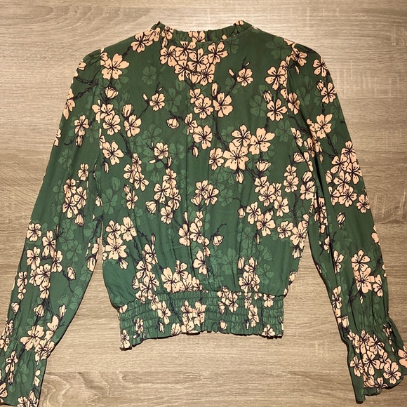 Anthropologie x Kachel Tristan Floral Smocked Blouse (Green) - Picture 6 of 6